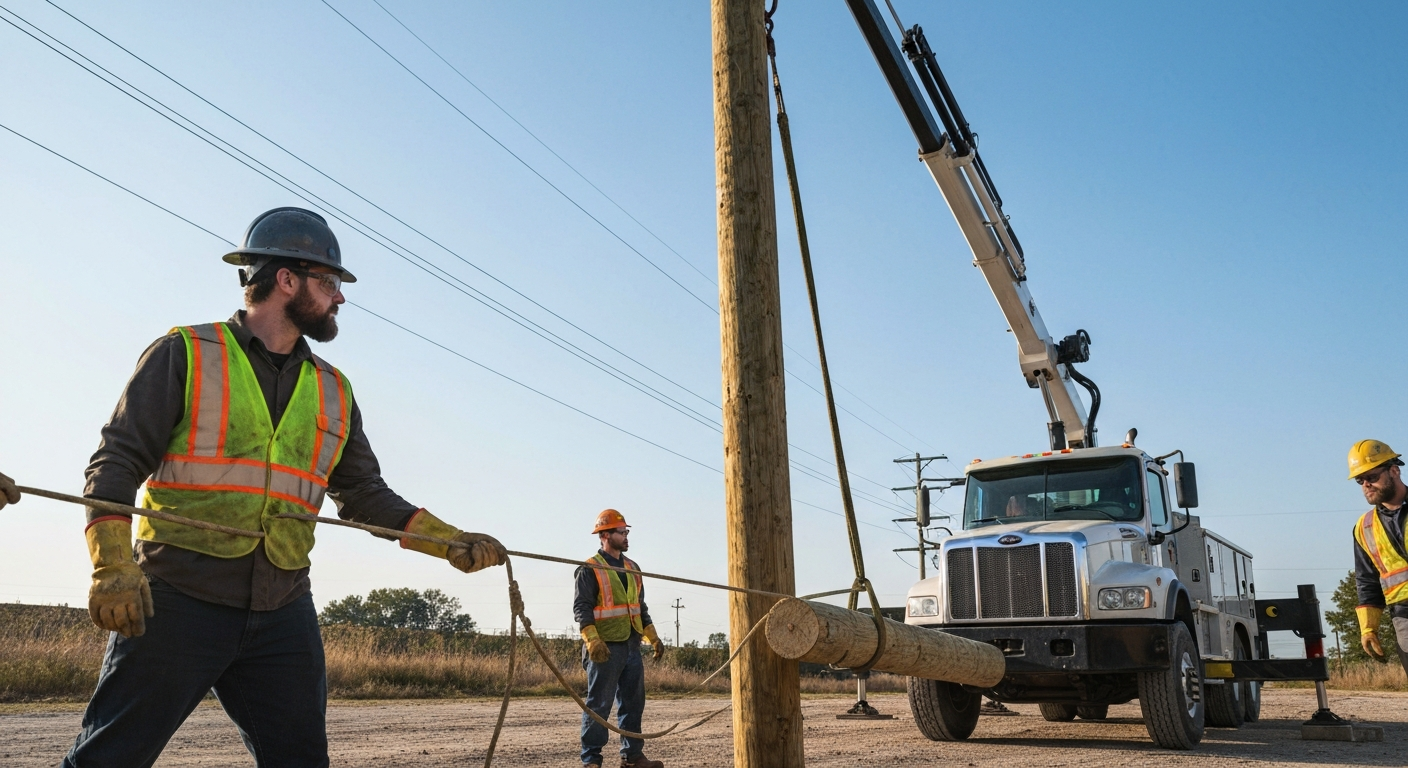 Featured image for Safe Rigging Practices for Lifting and Setting Utility Poles