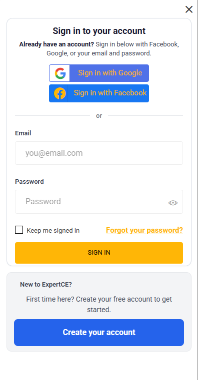 The sign-in box filling a phone screen